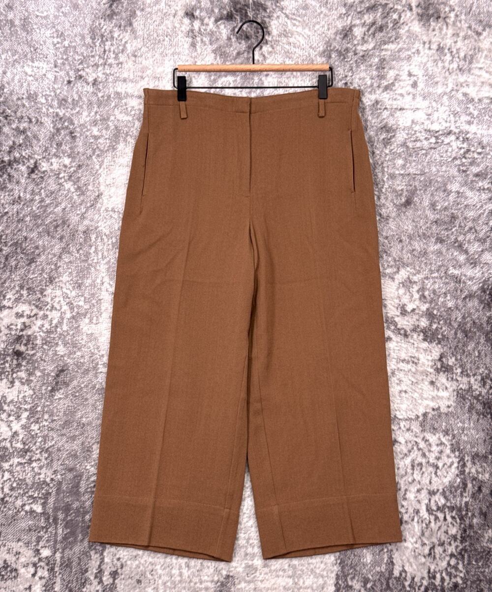 New POETRY Pants 14 Womens Wool Wide Leg Crop Stretch Waist Trouser